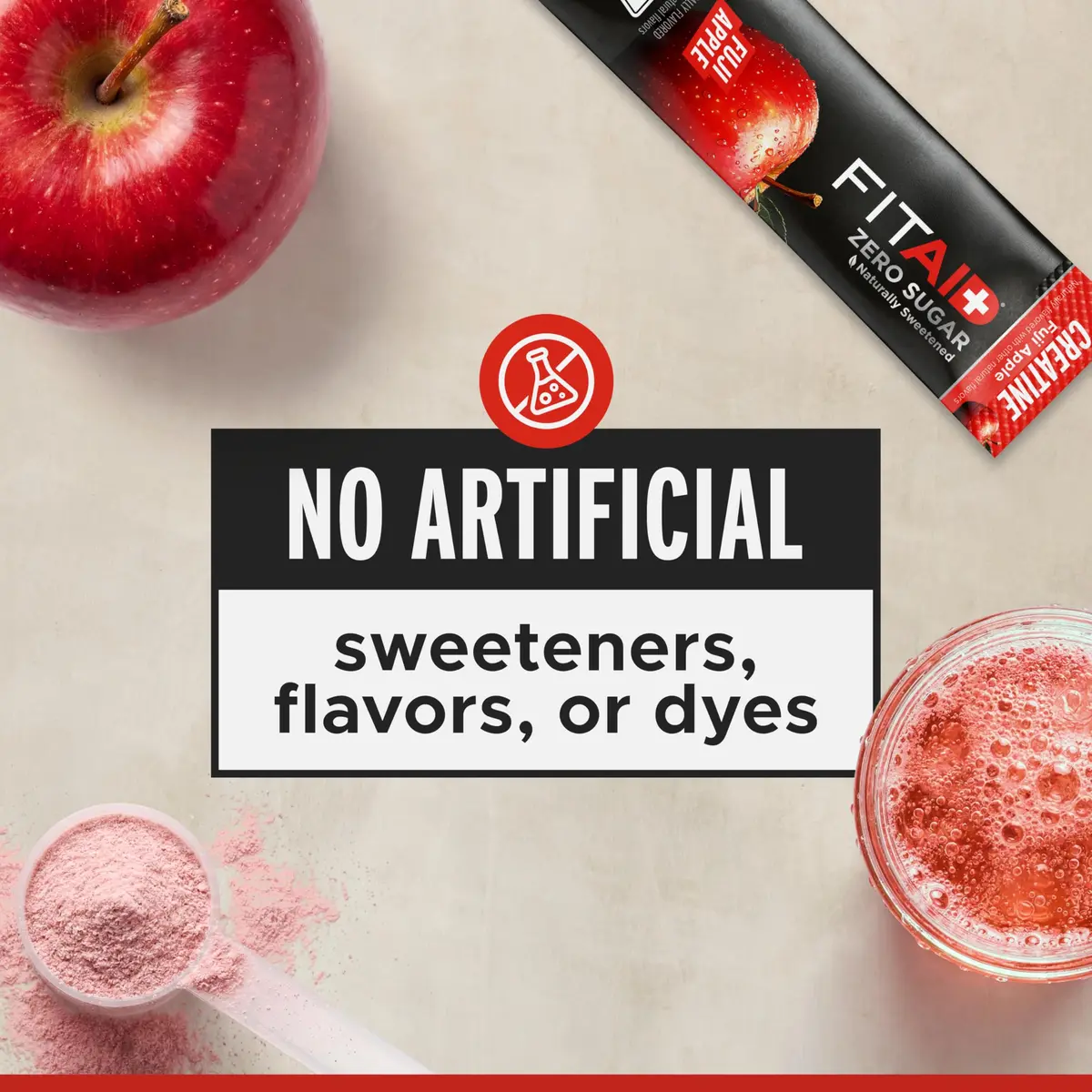 LIFEAID FITAID Creatine Powder, Fuji Apple | 14 Stick Packs, 5g Creatine, Vegan & Paleo (0.22 oz/6.2 g each) - view 5
