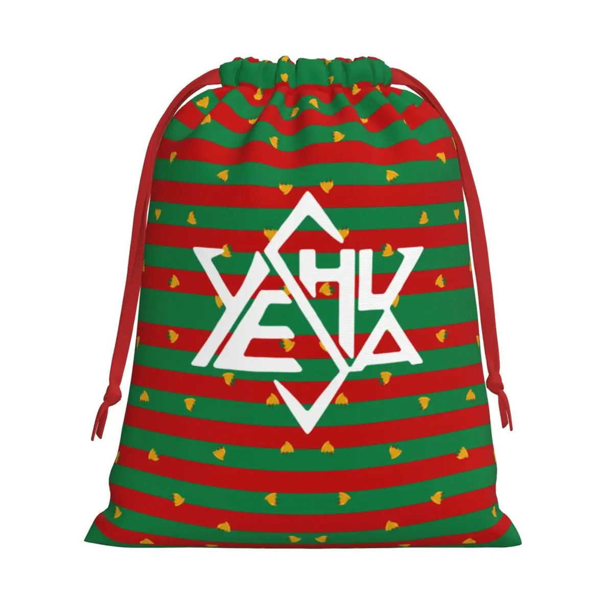 AMZWZSH Yeshua Star of David Christmas Gift Bags, Santa Wrapping Bags, Xmas Presents Bag With Drawstring (Large) - main product image