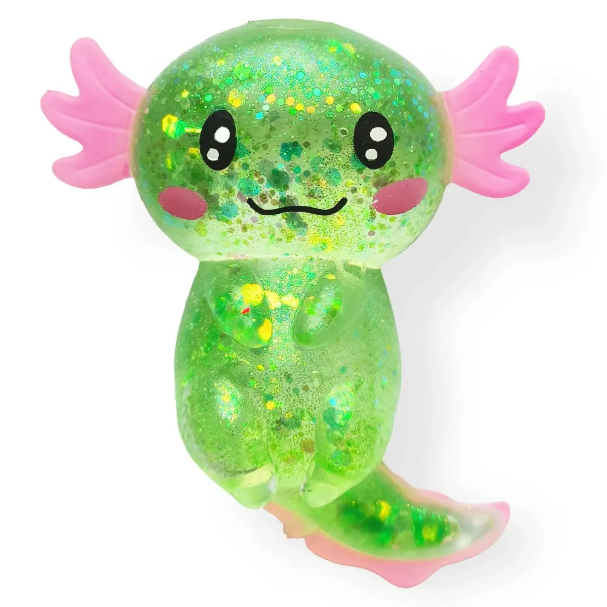 Puffwize Axolotl Squishy Stress Relief Toy Glitter Fidget Toy, Green | Non-Toxic & BPA-Free for Kids & Adults - main product image