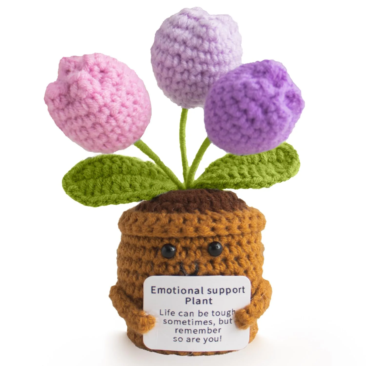 MS ZHENQIAO Positive Tulip Flower Crochet Pattern - Life is Tough But So Are You - Inspirational Gift for Women (Tulip Purple) - main product image