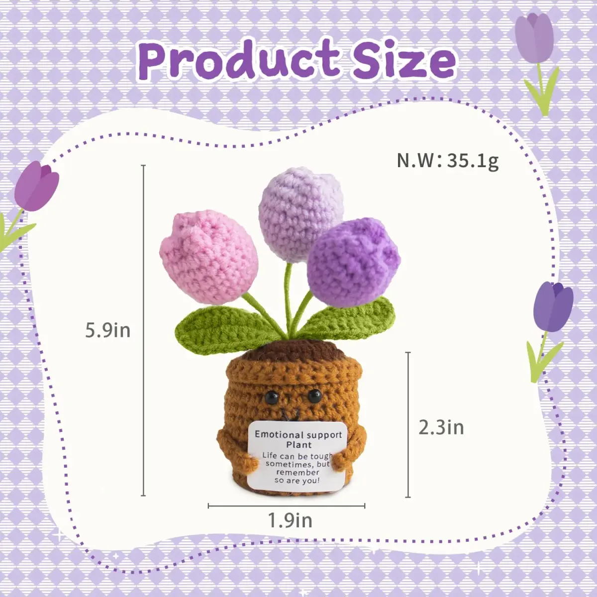 MS ZHENQIAO Tulip Crochet Flower Pattern 6.8 cm (2.7 in) | Inspirational Gift - view 2