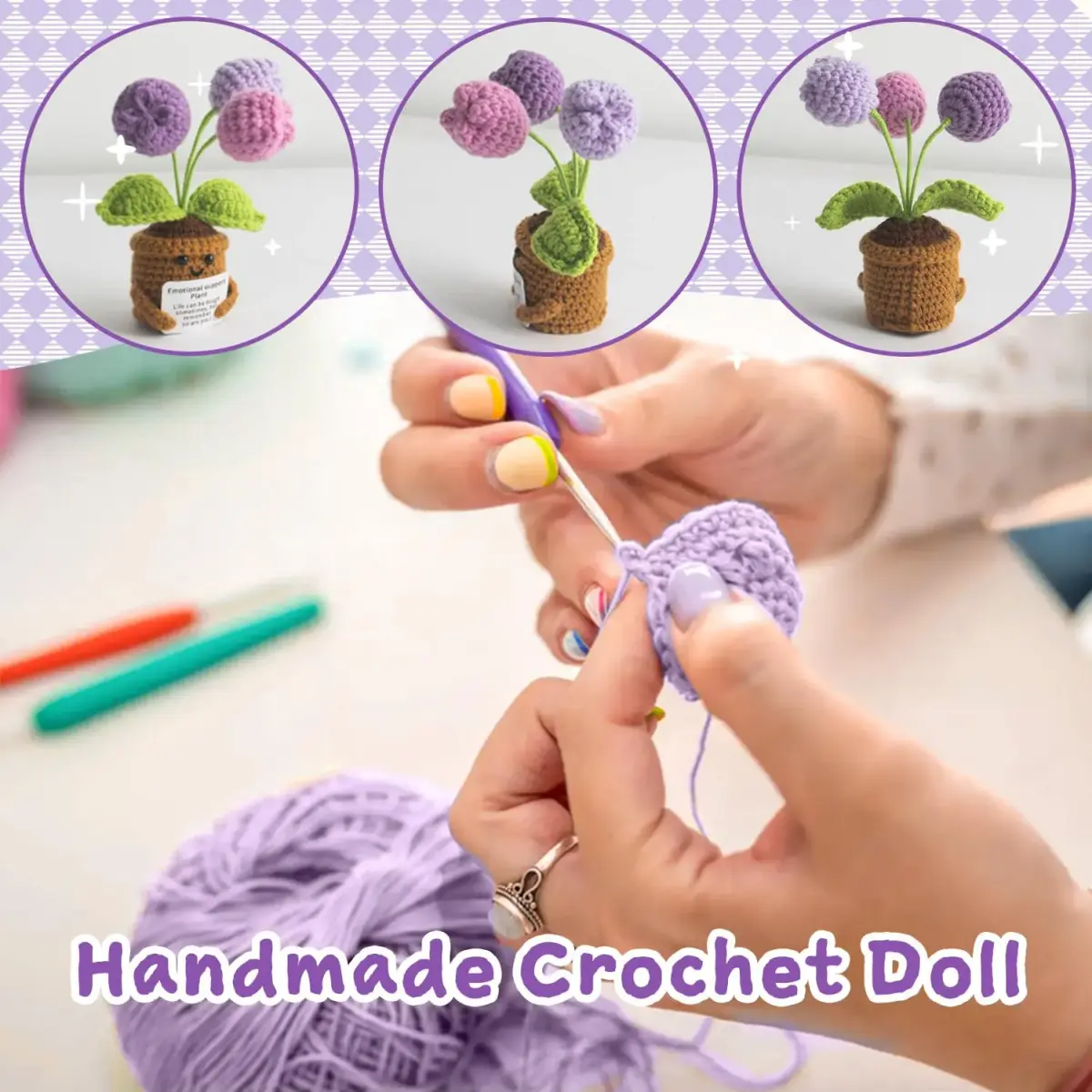 MS ZHENQIAO Tulip Crochet Flower Pattern 6.8 cm (2.7 in) | Inspirational Gift - view 4