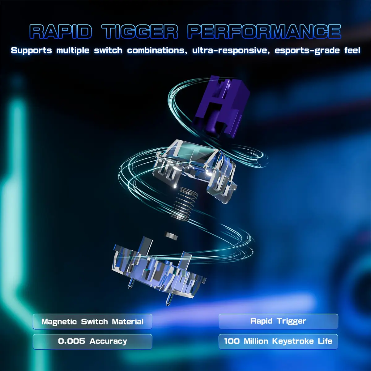 MAMBASNAKE ATTACK SHARK R85 HE Hall Effect Gaming Keyboard 75% | Rapid Trigger & 8KHz Polling - view 6