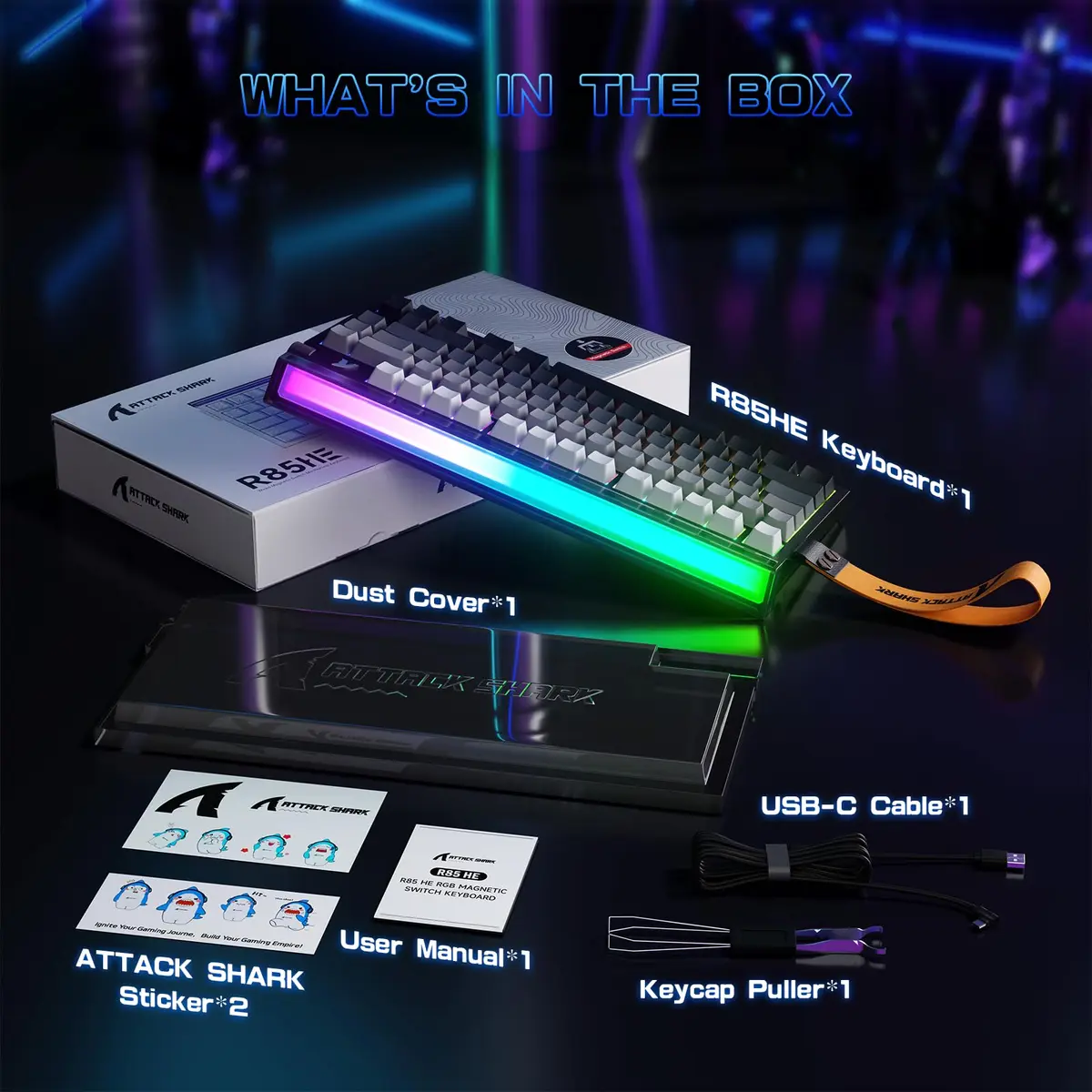 MAMBASNAKE ATTACK SHARK R85 HE Hall Effect Gaming Keyboard 75% | Rapid Trigger & 8KHz Polling - view 9
