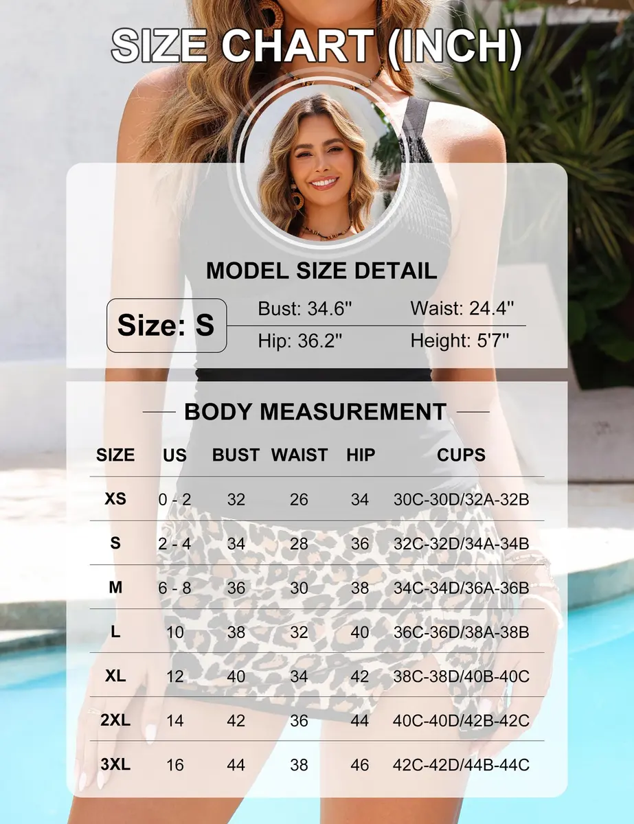 BMJL Womens Tankini Bathing Suits Tummy Control Swimsuit with Skirt | Modest, High Waisted, Supportive Fit (70-120 chars) - view 6