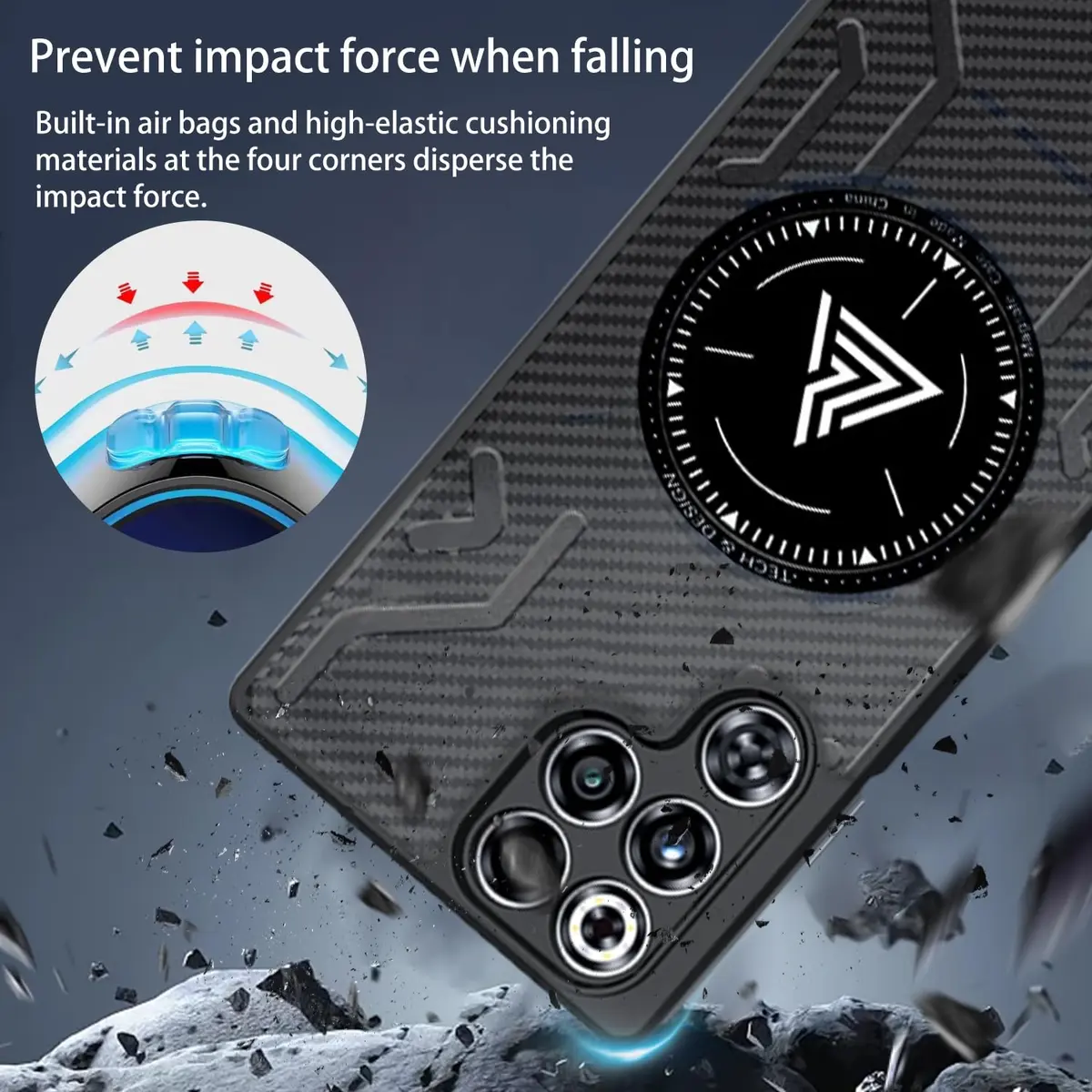NOUKAJU Case for REDMAGIC 11 Pro | Magnetic Cooling Protective Cover, Anti-Drop, Friction-Resistant, Black - view 5