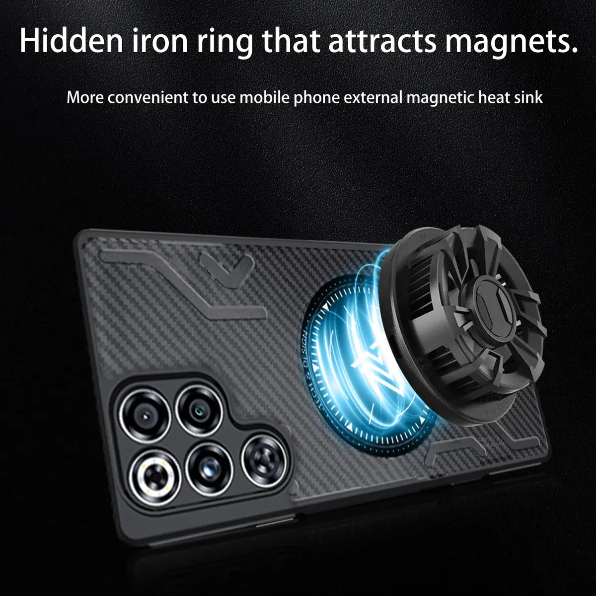 NOUKAJU Case for REDMAGIC 11 Pro | Magnetic Cooling Protective Cover, Anti-Drop, Friction-Resistant, Black - view 7