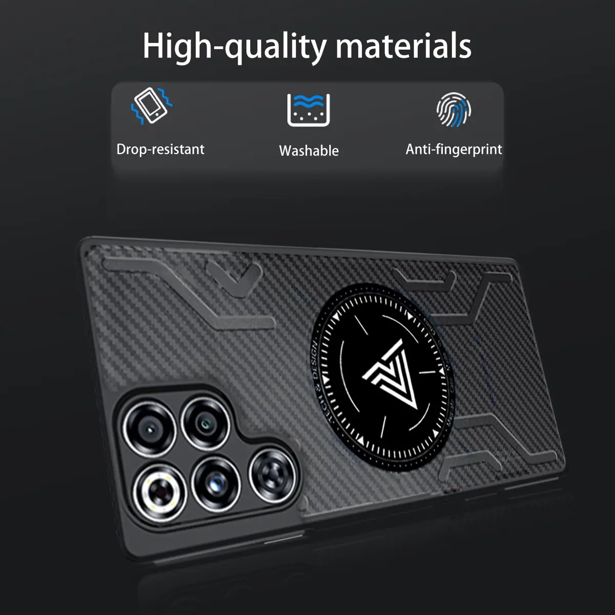 NOUKAJU Case for REDMAGIC 11 Pro | Magnetic Cooling Protective Cover, Anti-Drop, Friction-Resistant, Black - view 2