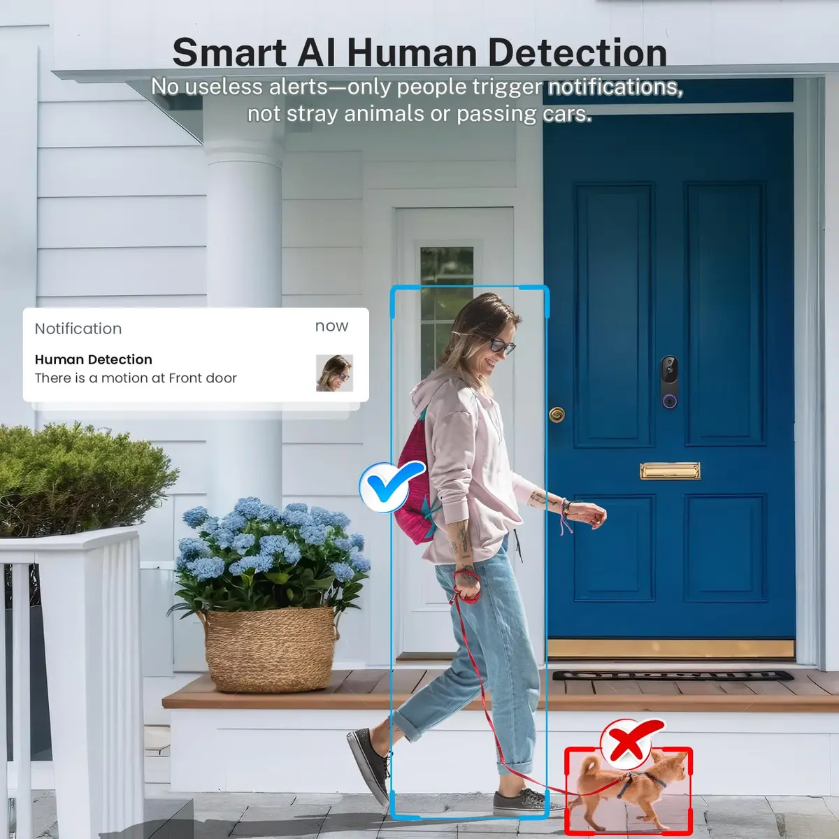 Orbitell 1080p Wireless Wi-Fi Video Doorbell Camera with Two Way Audio, Night Vision, Cloud Storage | AI Motion Detection - view 4