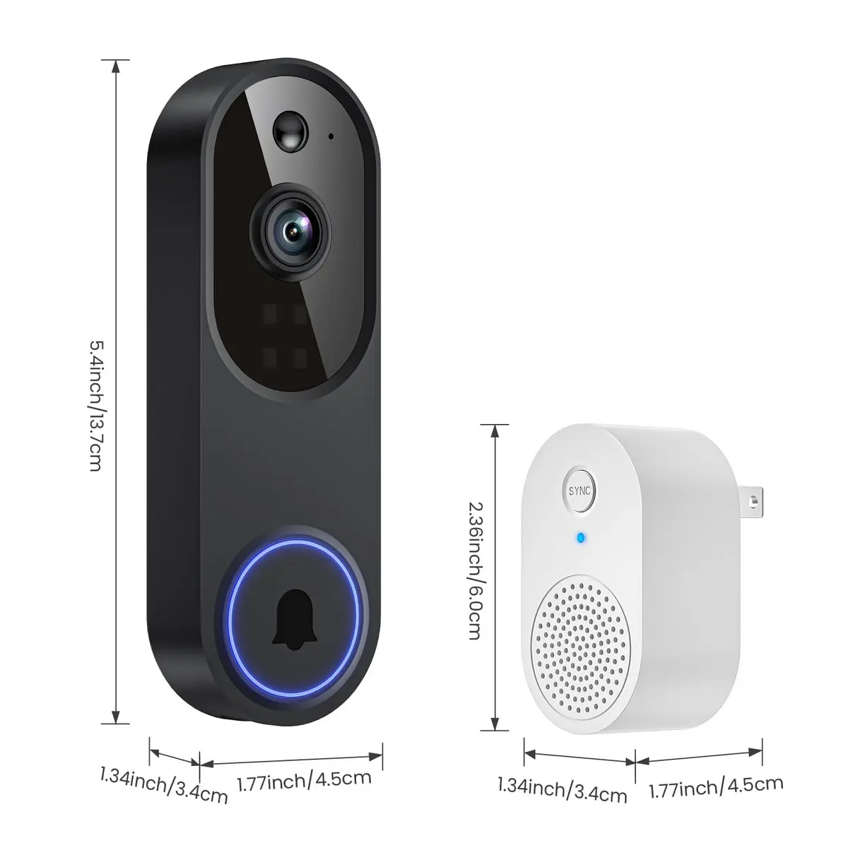 Orbitell 1080p Wireless Wi-Fi Video Doorbell Camera with Two Way Audio, Night Vision, Cloud Storage | AI Motion Detection - view 8