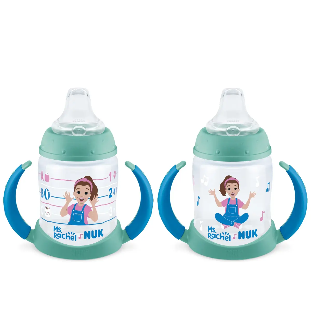 NUK Learner Cup Ms. Rachel 5oz (148ml) 2 Pack | Spill-Proof Soft Spout Transition Sippy Cup for Babies 6+ Months - main product image
