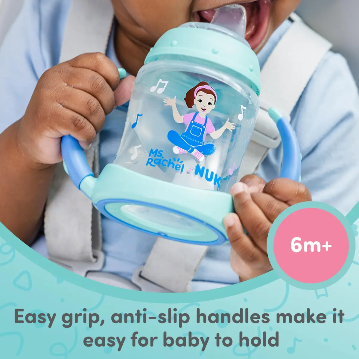 NUK Learner Cup Ms. Rachel 5oz (148ml) 2 Pack | Spill-Proof Soft Spout Transition Sippy Cup for Babies 6+ Months - view 3