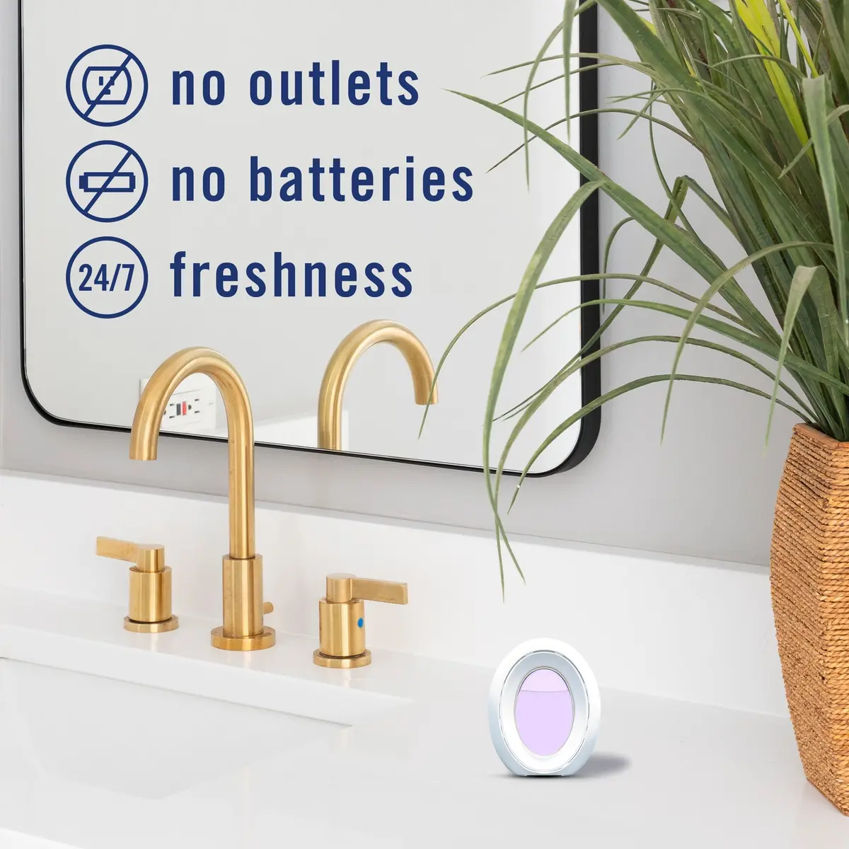 Febreze Bathroom Air Freshener Lilac & Peach Scents 4ct | Odor Fighting Plug-In Alternative for Small Spaces - view 5