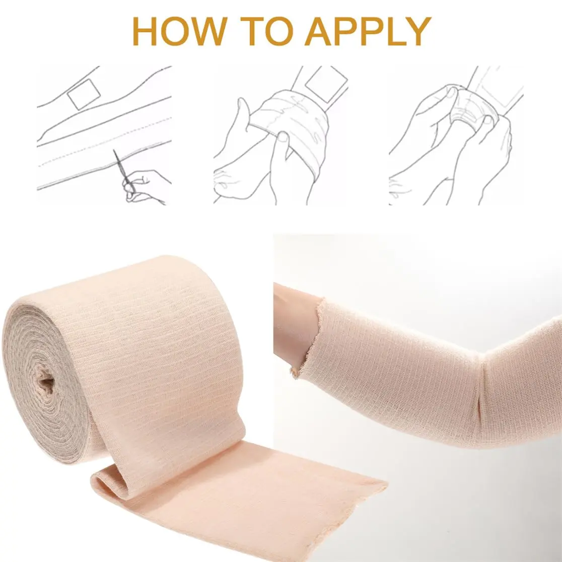 ILSSLI Tubular Support Bandage Elastic 4inch (10cm) | Breathable Compression for Legs & Knees - view 6