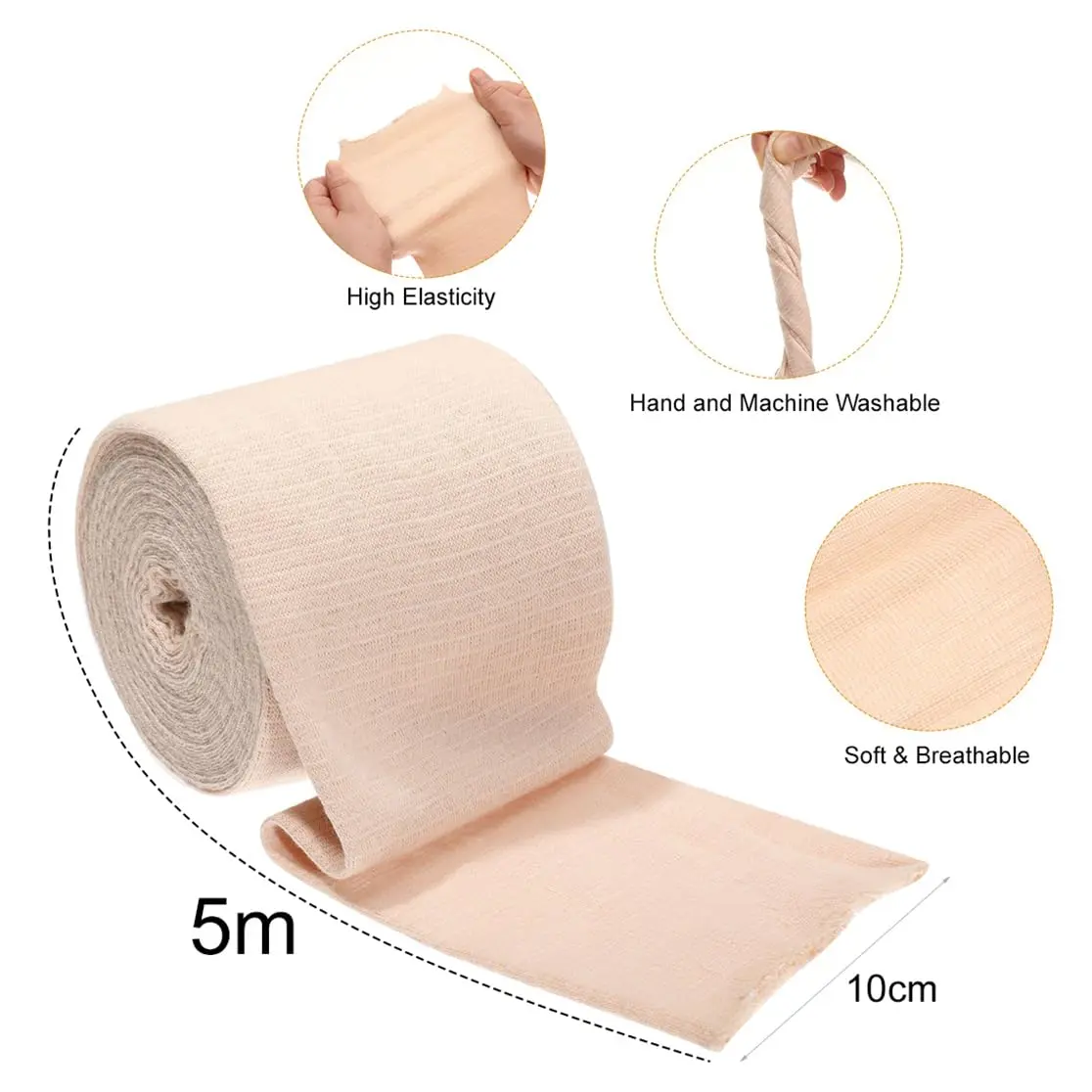ILSSLI Tubular Support Bandage Elastic 4inch (10cm) | Breathable Compression for Legs & Knees - view 2