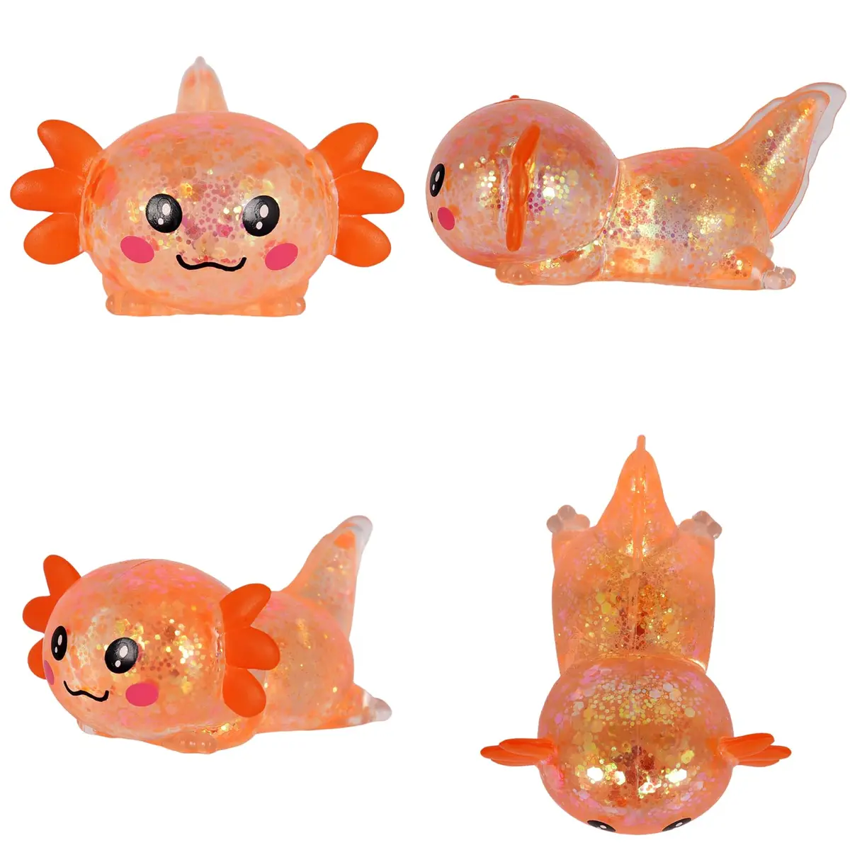 Puffwize Axolotl Squishy Toy Medium Orange | Slow Rising Fidget Toy for Stress Relief - view 7