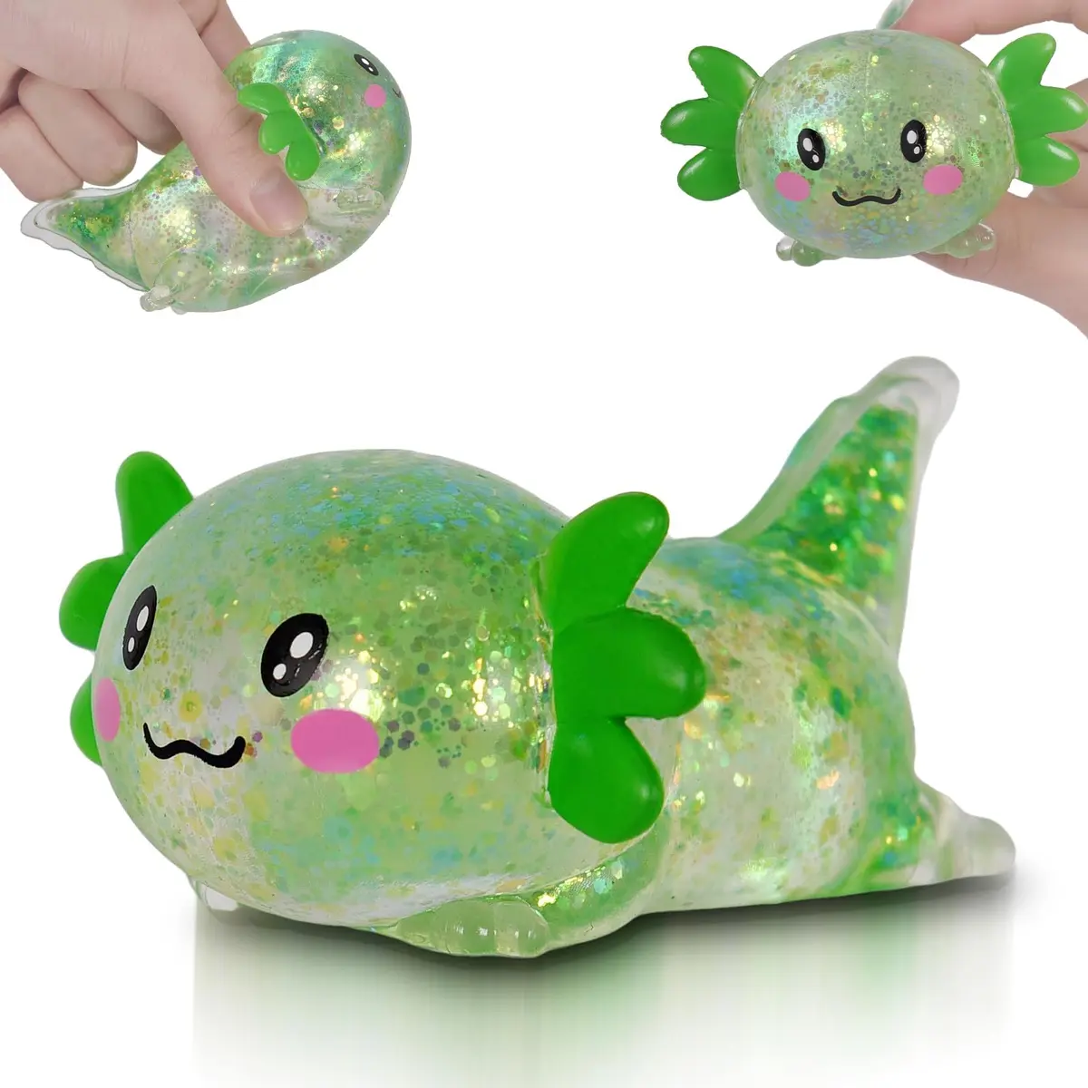 Puffwize Axolotl Squishy Toy | Stress Relief Fidget Toy for Kids & Adults (Green) - main product image