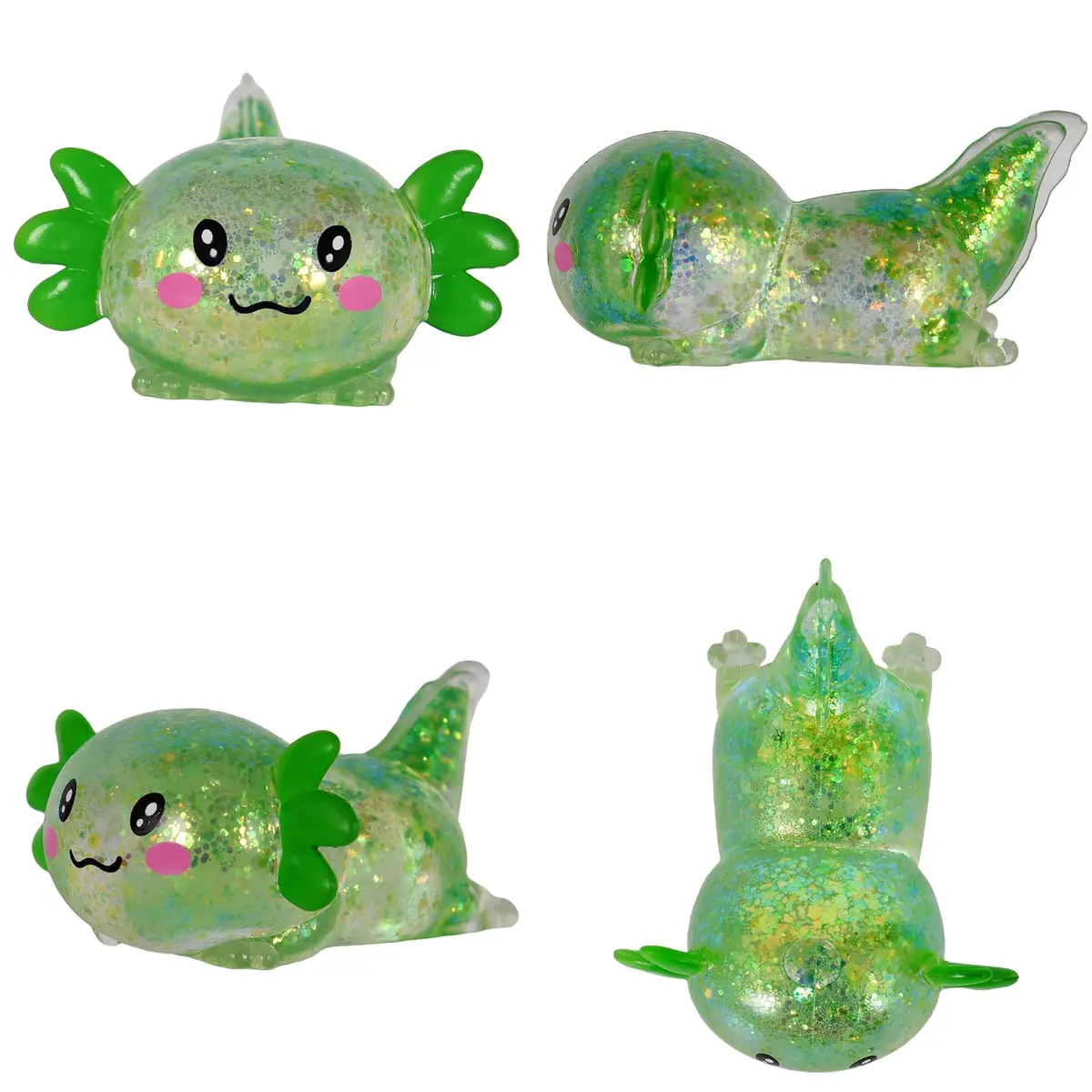 Puffwize Axolotl Squishy Toy | Stress Relief Fidget Toy for Kids & Adults (Green) - view 7