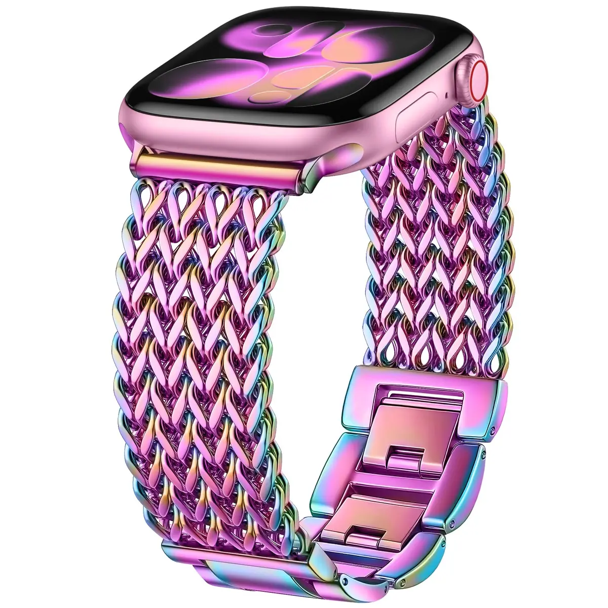 SNBLK Metal Watch Band Compatible with Apple Watch Series 1-11 & Ultra | Dressy Stainless Steel Link Bracelet for Women & Men - main product image