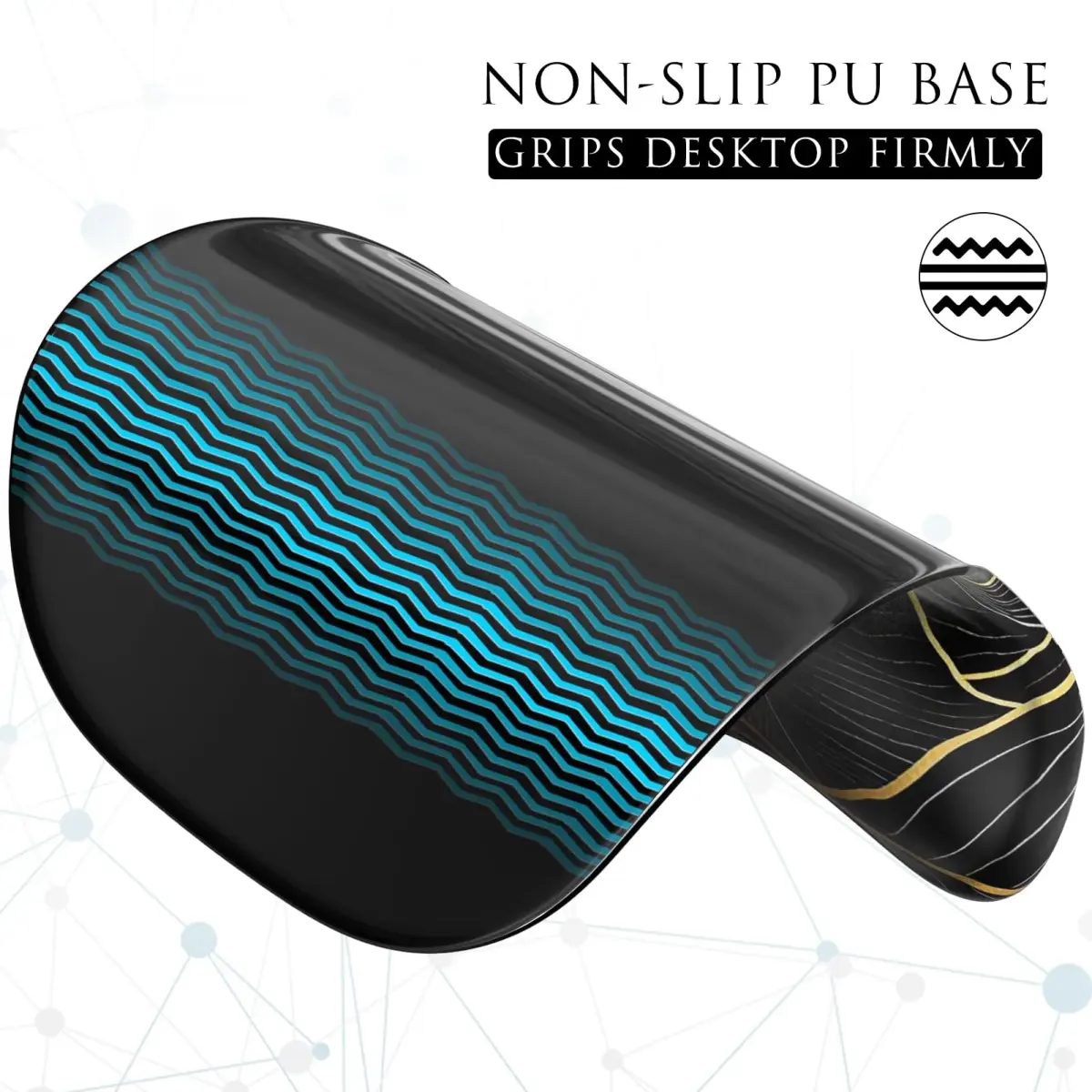 MROCO Ergonomic Mouse Pad with Gel Wrist Rest, 24cm x 20.5cm (9.4 x 8.1 in) | Golden Rise Pattern - view 6