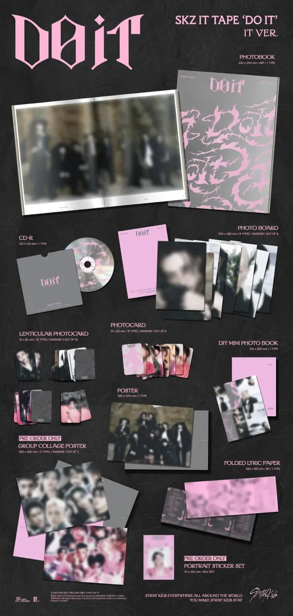 Koread Stray Kids SKZ IT TAPE DO IT Album (IT Ver.) | Sealed Korean CD with Chart Impact (70-120 chars) - view 2