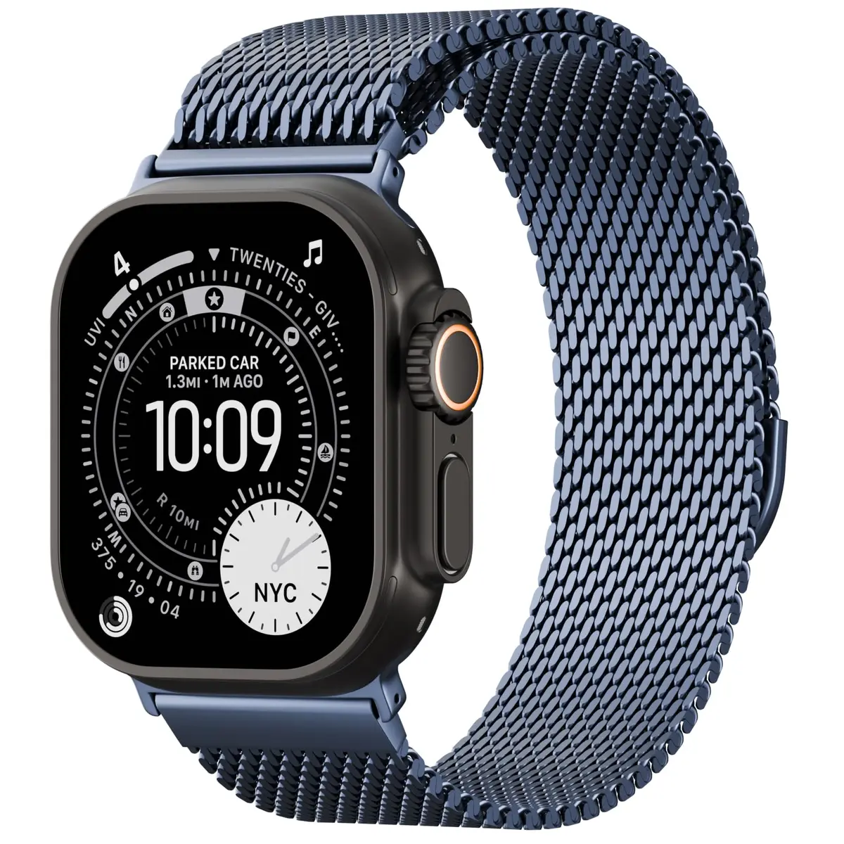 Steezrd Magnetic Milanese Loop Band Compatible with Apple Watch 38mm-49mm | Blue Stainless Steel Metal Strap for Series 1-11, Ultra 1-3 - main product image