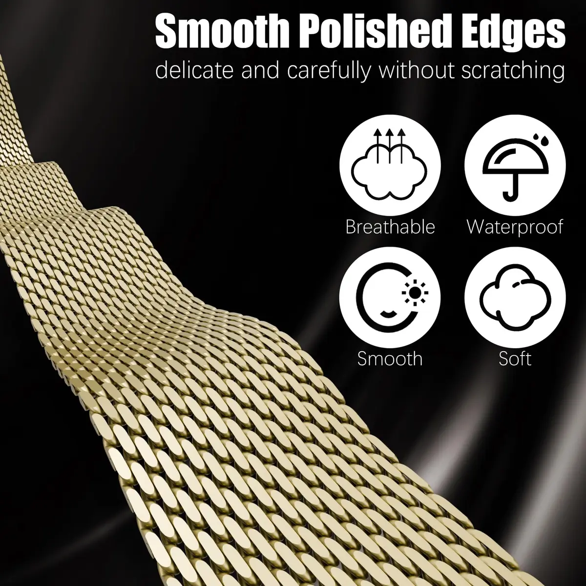 Steezrd Magnetic Mesh Milanese Loop Compatible with Apple Watch 49mm 46mm 45mm 44mm 42mm 41mm 40mm 38mm | Stainless Steel Strap - view 3