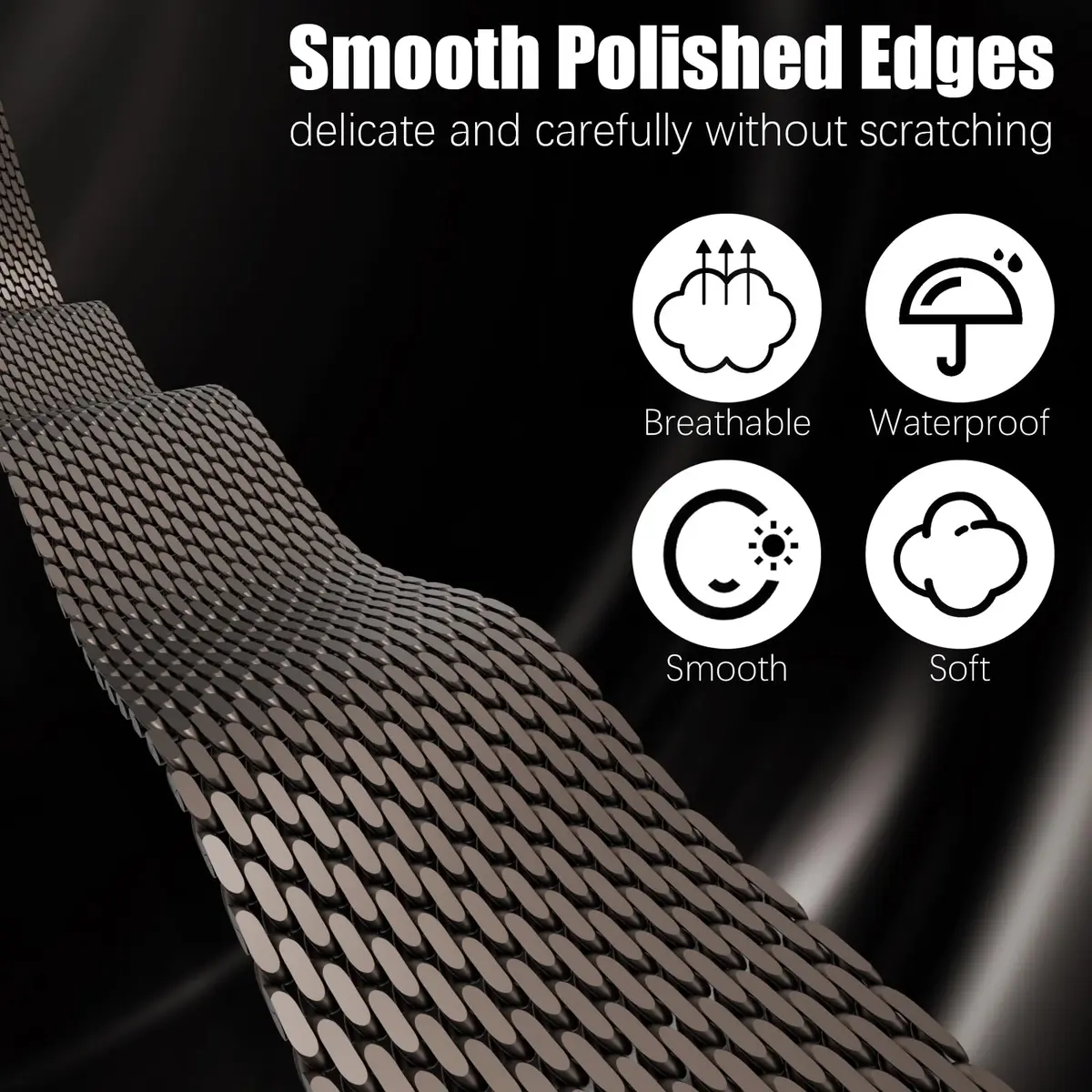 Steezrd Magnetic Milanese Loop Band Compatible with Apple Watch 49mm 46mm 45mm 44mm 42mm 41mm 40mm 38mm | Stainless Steel Metal Strap for iWatch Ultra 3/2/1 Series 11 10 9 8 7 6 5 4 SE - view 3