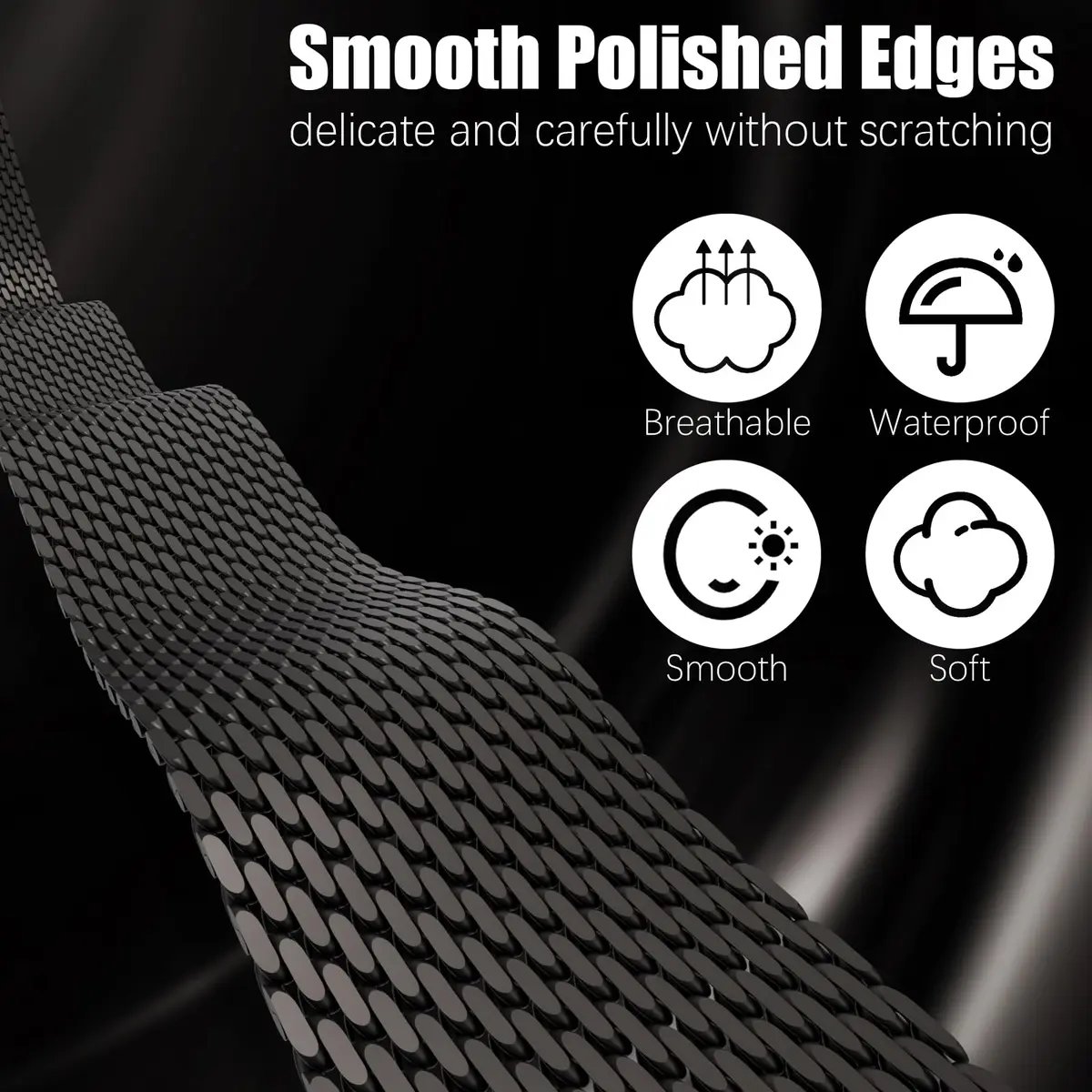 Steezrd Magnetic Milanese Loop Watch Band for Apple Watch 38mm-49mm | Breathable Stainless Steel Strap - view 3