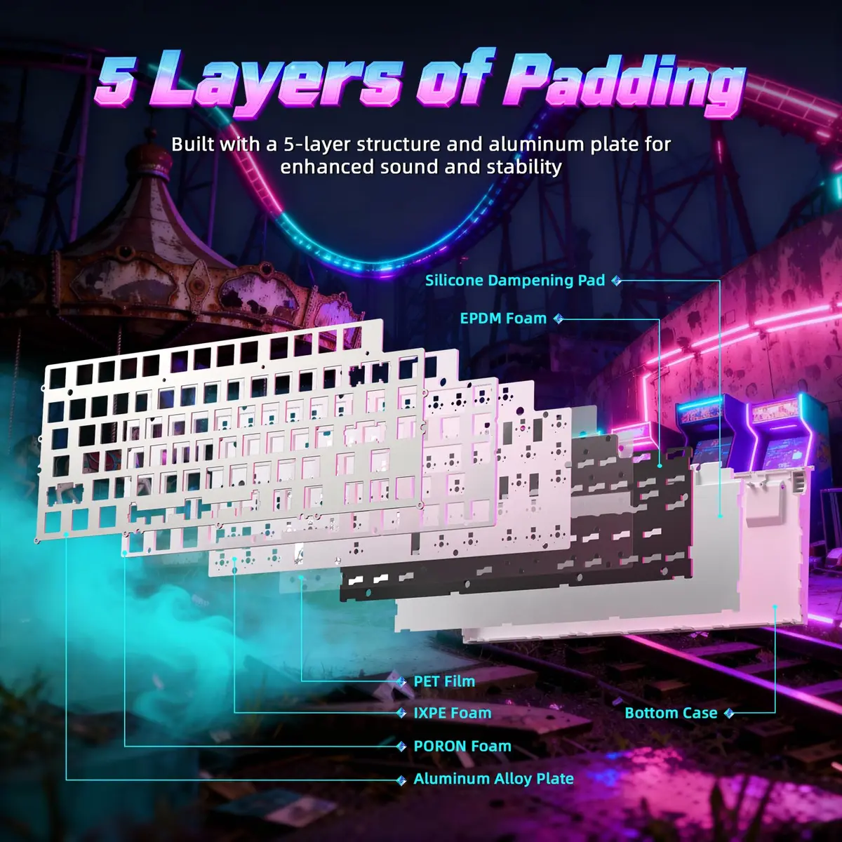 ATTACK SHARK R85 HE Magnetic Wired Gaming Keyboard 75% Layout | 8000Hz Polling Rate, 0.005mm RT Precision - view 7
