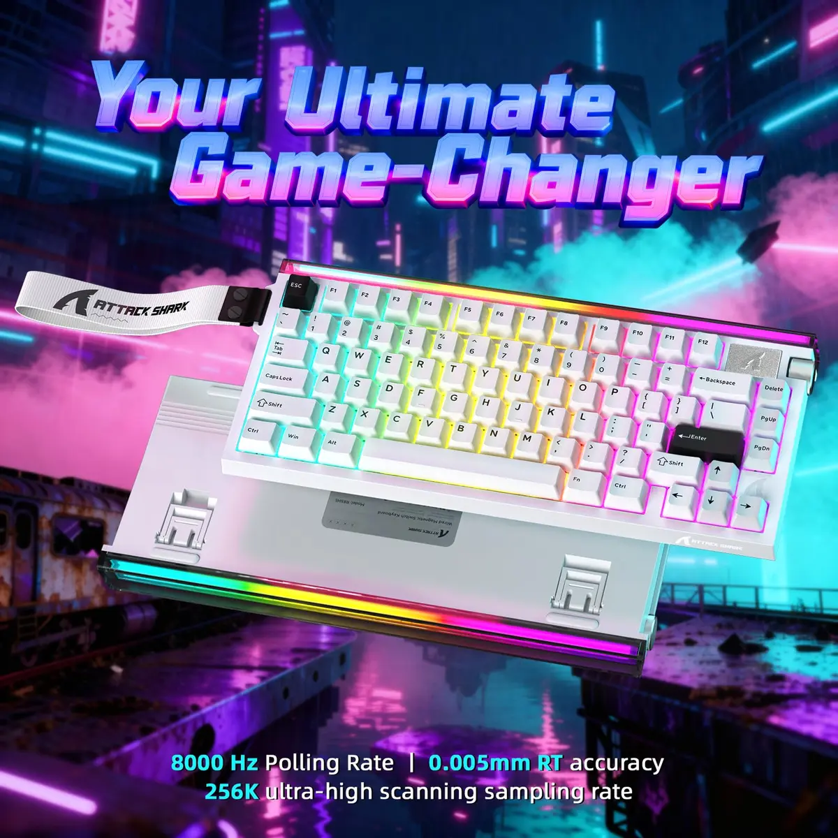 ATTACK SHARK R85 HE Magnetic Wired Gaming Keyboard 75% Layout | 8000Hz Polling Rate, 0.005mm RT Precision - view 3