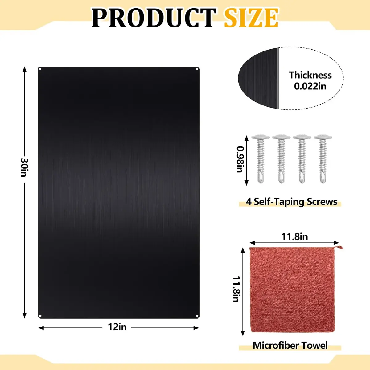Yaocom Black Stainless Steel Backsplash for Stove, 30x12 Inch | Kitchen Wall Protection - view 2