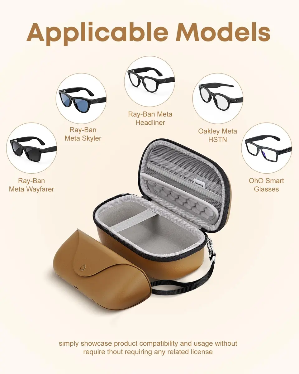 YINKECASE Hard Storage Case for Meta Ray-Ban/Oakley/Oho Smart Glasses | Shockproof Travel Organizer - view 2
