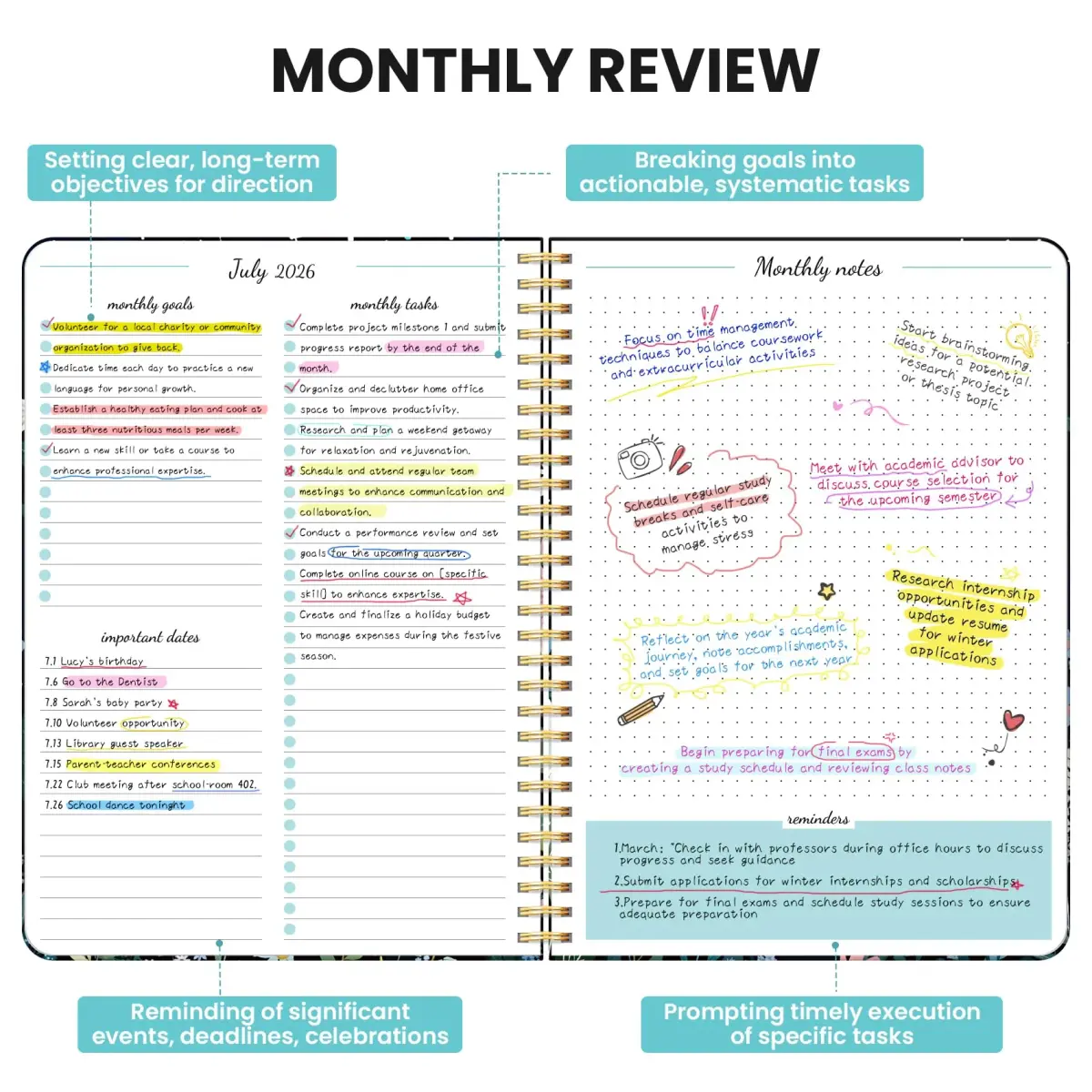 Taja Monthly Planner 2026-2027, 18-Month Aesthetic Calendar, Jul 2026-Dec 2027 | 10 x 7 Inch Spiral Bound Organizer - view 3