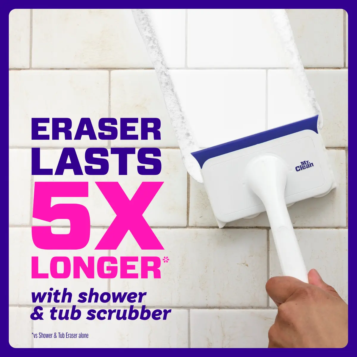 Mr. Clean Magic Eraser Shower & Tub Scrubber Starter Kit with Lemon Foaming Erasers & Extra Durable Eraser - view 6
