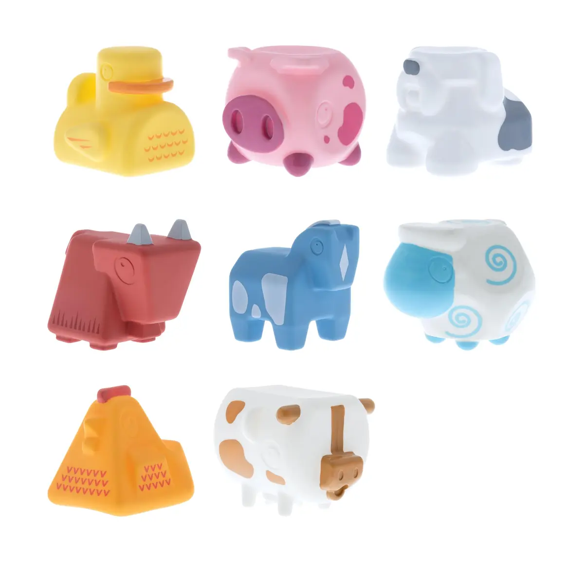 Nuby Farm Animal Bath Toys 7.0cm (2.75in) | Stackable, BPA-Free, Easy-Clean for Babies 6+ Months - main product image