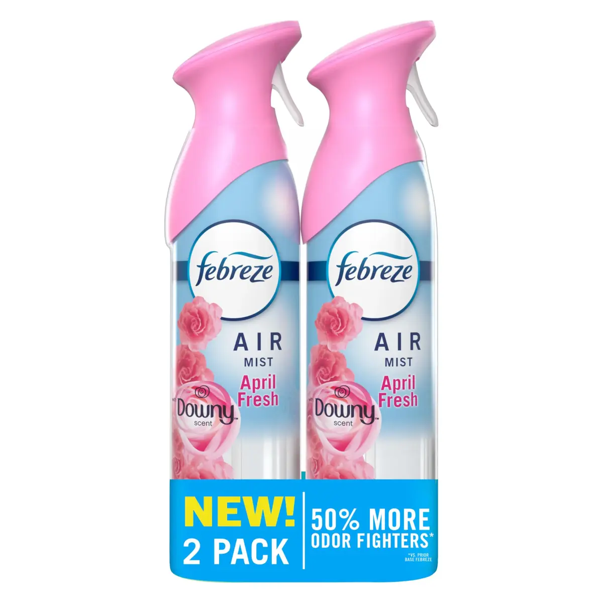 Febreze Air Mist Room Spray Downy April Fresh Scent 16.2oz (2-Pack) | Odor Fighting Deodorizer for Home - main product image