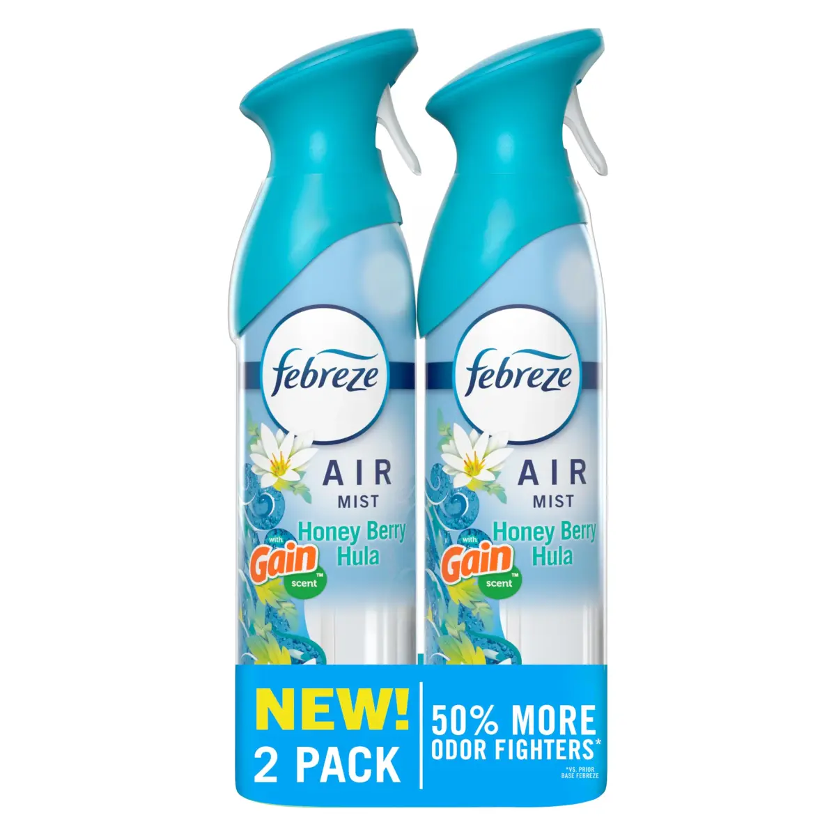 Febreze Air Mist Room Spray Gain Honey Berry Hula Scent, 480ml (8.1oz) 2-Pack | Fights Odors Instantly - main product image