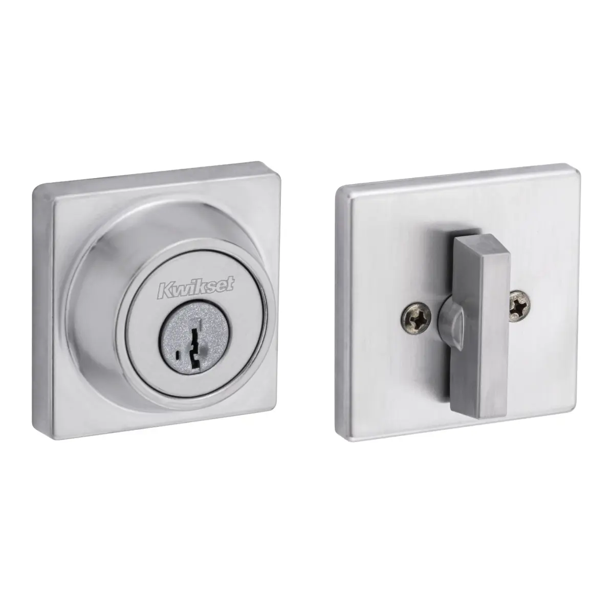 Kwikset 660 Series Entry Handleset with SmartKey Deadbolt, Satin Chrome | Traditional Style - main product image
