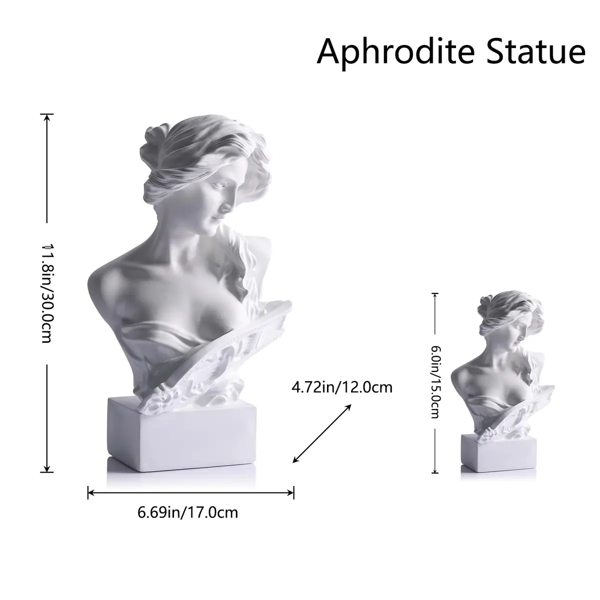 LCCCK White Greek Mythology Bust Statue Decor 29.7 cm (11.8") | Aphrodite Roman Goddess Figurine for Sketch Practice - view 2