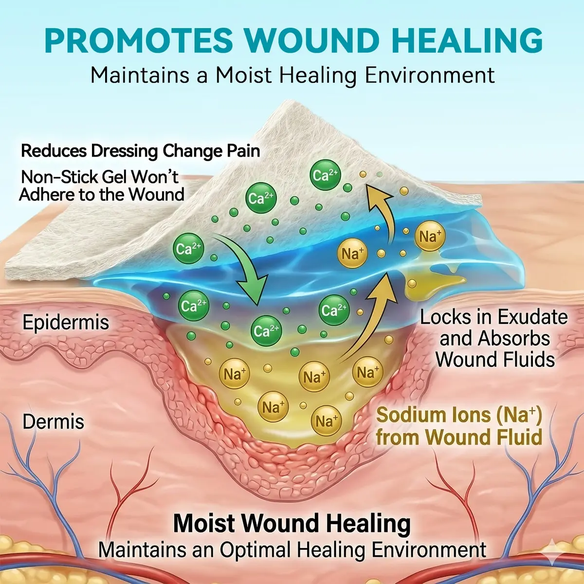 Dimora Calcium Alginate Wound Dressing 4'' x 4'' | Heavy Absorbent, Non-Stick, Sterile Gauze for Moderate to Heavy Exudate Wounds - view 6