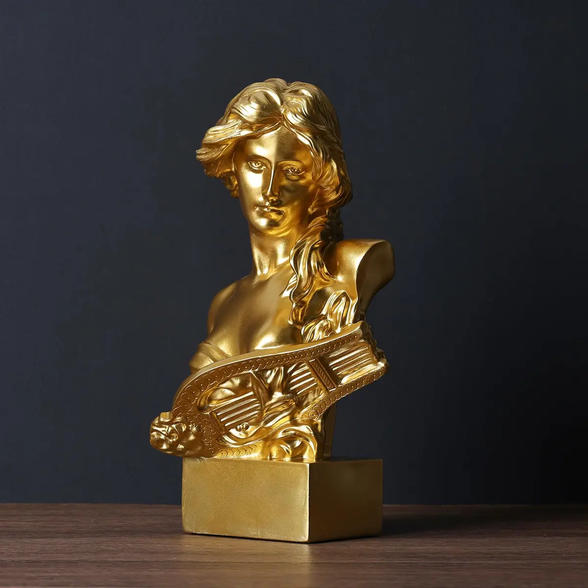 LCCCK Greek Mythology Bust Statue Decor 30cm (11.8") | Gold Goddess Figurine for Sketch Practice & Home - view 3