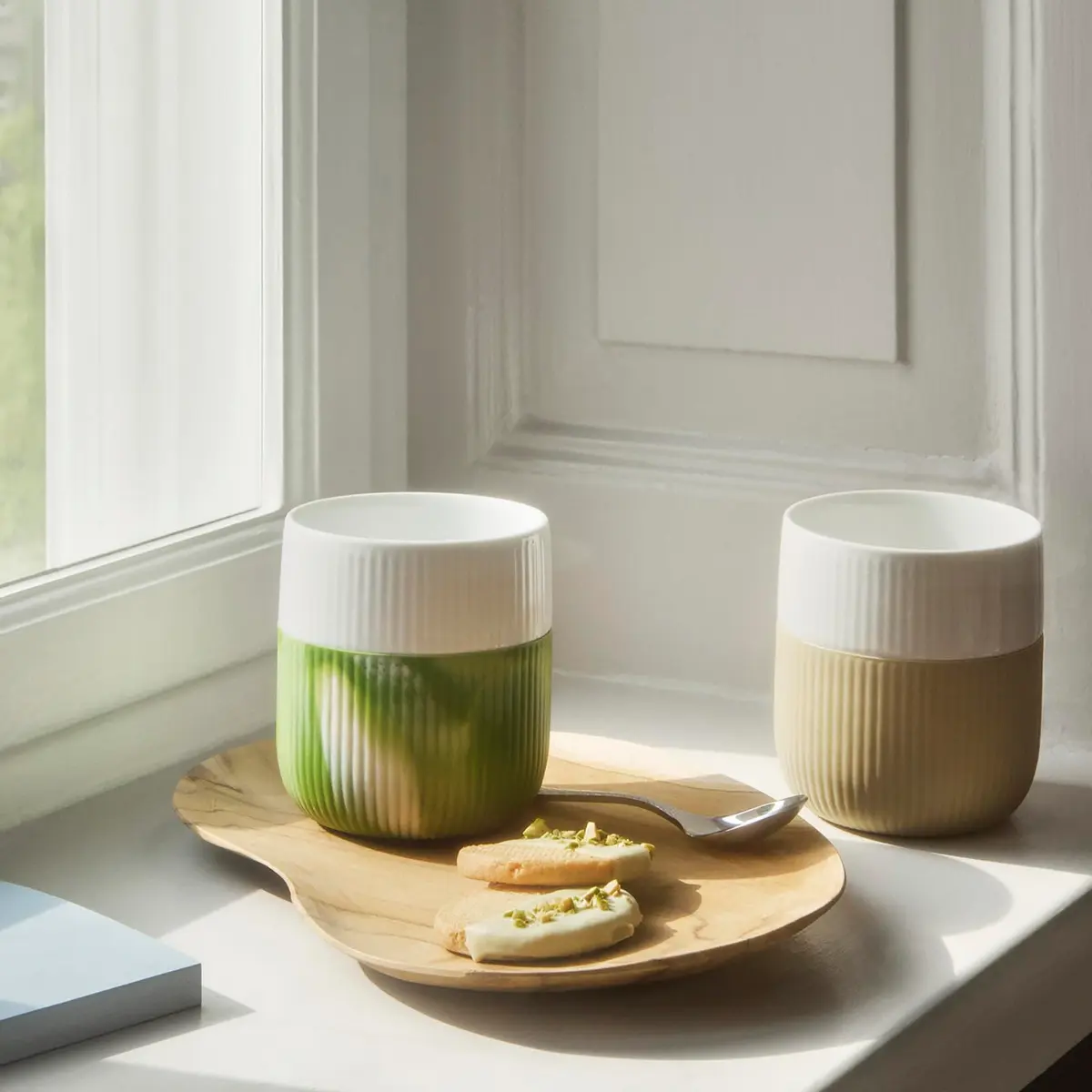 Royal Copenhagen Fluted Contrast Mug 12.8 fl oz (380 ml) Marble Green | Unique Marble Pattern Wedding Gift - view 3