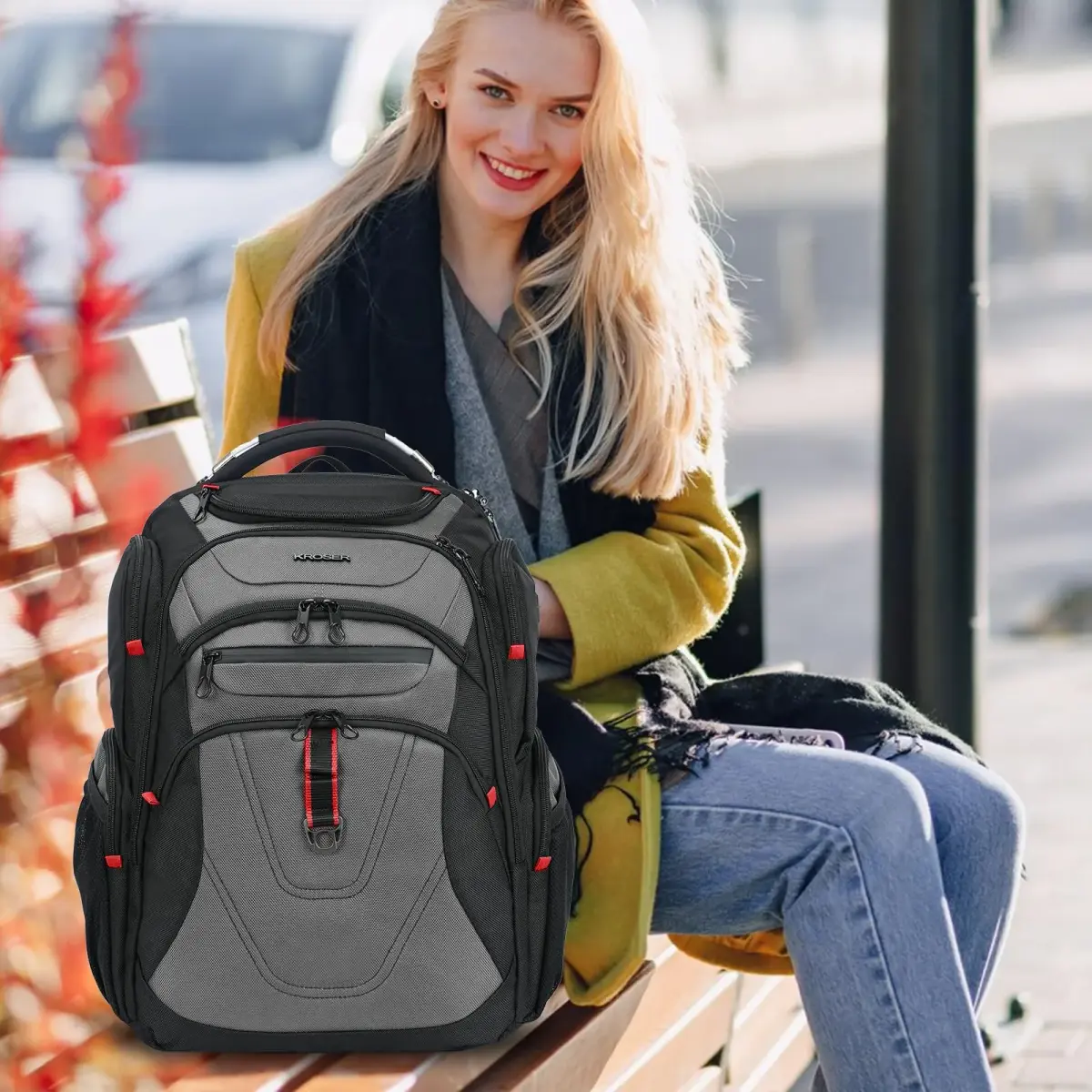 KROSER TSA Friendly Laptop Backpack 17.3 inch XXXL Gaming Backpack with RFID Pockets & USB Port | Water-Repellent Ballistic Fabric - view 6