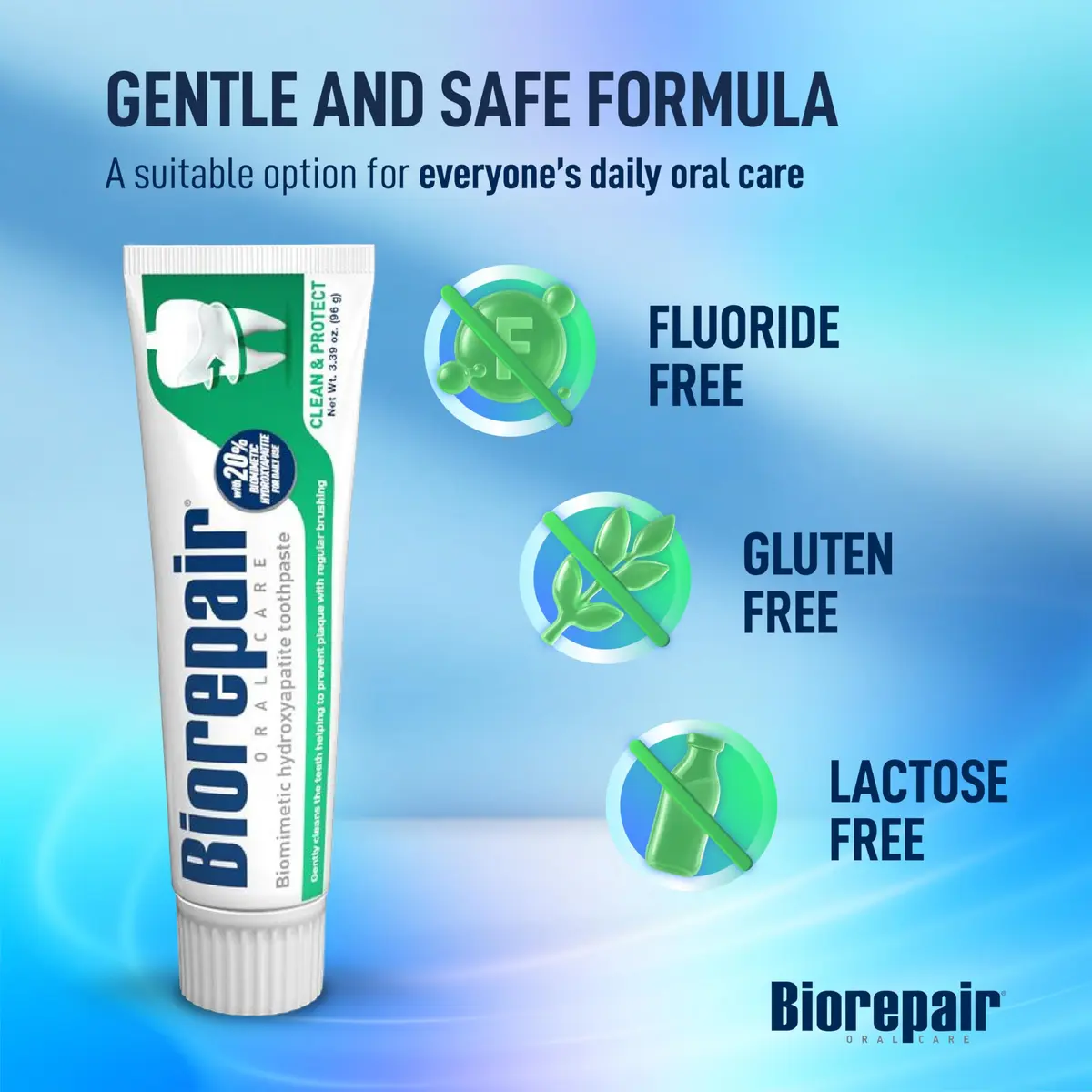 Biorepair Clean & Protect Hydroxyapatite Toothpaste 40.7g (1.2 Fl Oz) x 12 | Daily Enamel Care, Fluoride-Free - view 7
