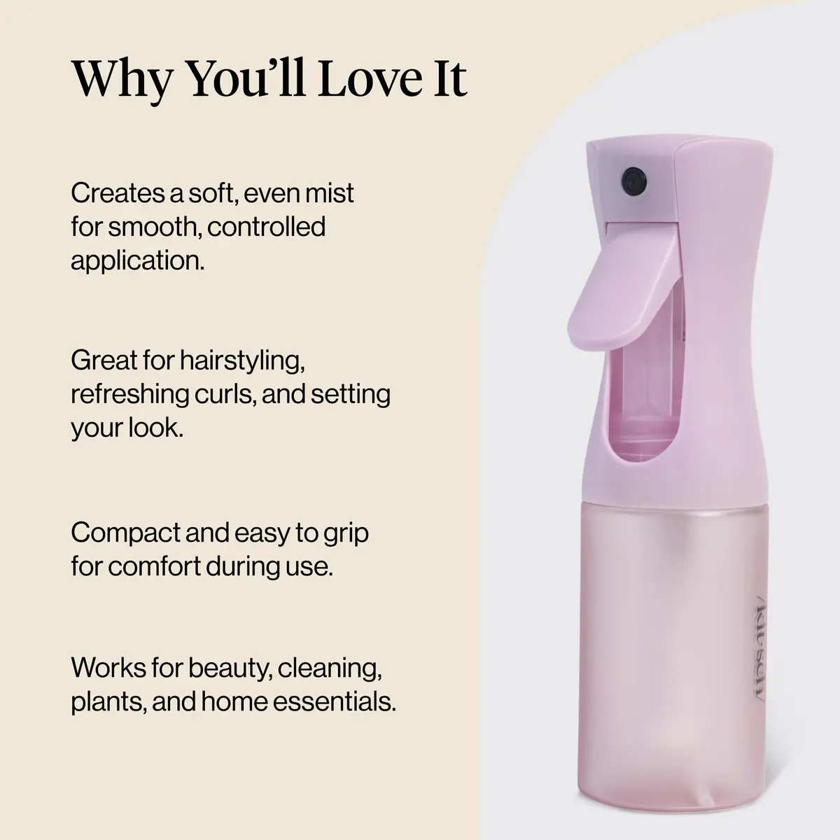 Kitsch Continuous Spray Bottle for Hair – Sheer Violet, 150ml (5.1 oz) | Ultra-Fine Mist for Effortless Styling - view 5