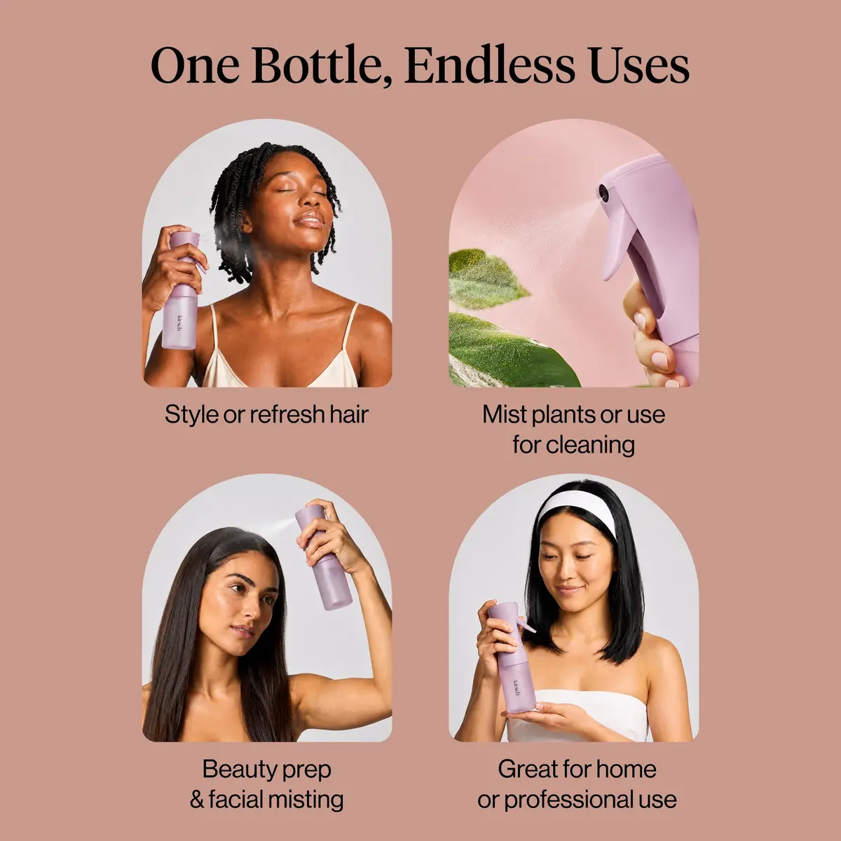 Kitsch Continuous Spray Bottle for Hair – Sheer Violet, 150ml (5.1 oz) | Ultra-Fine Mist for Effortless Styling - view 6