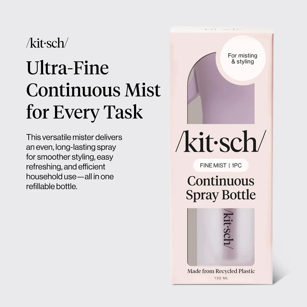 Kitsch Continuous Spray Bottle for Hair – Sheer Violet, 150ml (5.1 oz) | Ultra-Fine Mist for Effortless Styling - view 2