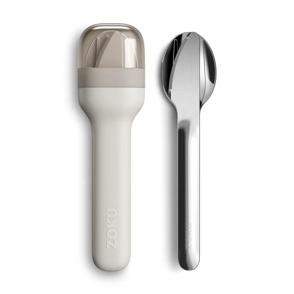 Zoku Pocket Utensil Set Stainless Steel Fork, Knife, and Spoon in Case Grey | Durable Food-Grade 18/8 Flatware for Travel & Camping - main product image