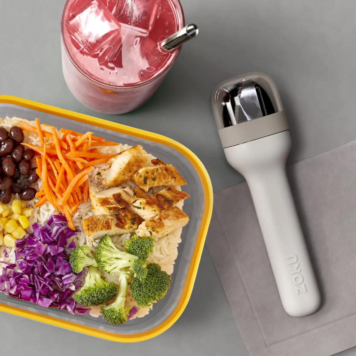 Zoku Pocket Utensil Set Stainless Steel Fork, Knife, and Spoon in Case Grey | Durable Food-Grade 18/8 Flatware for Travel & Camping - view 2